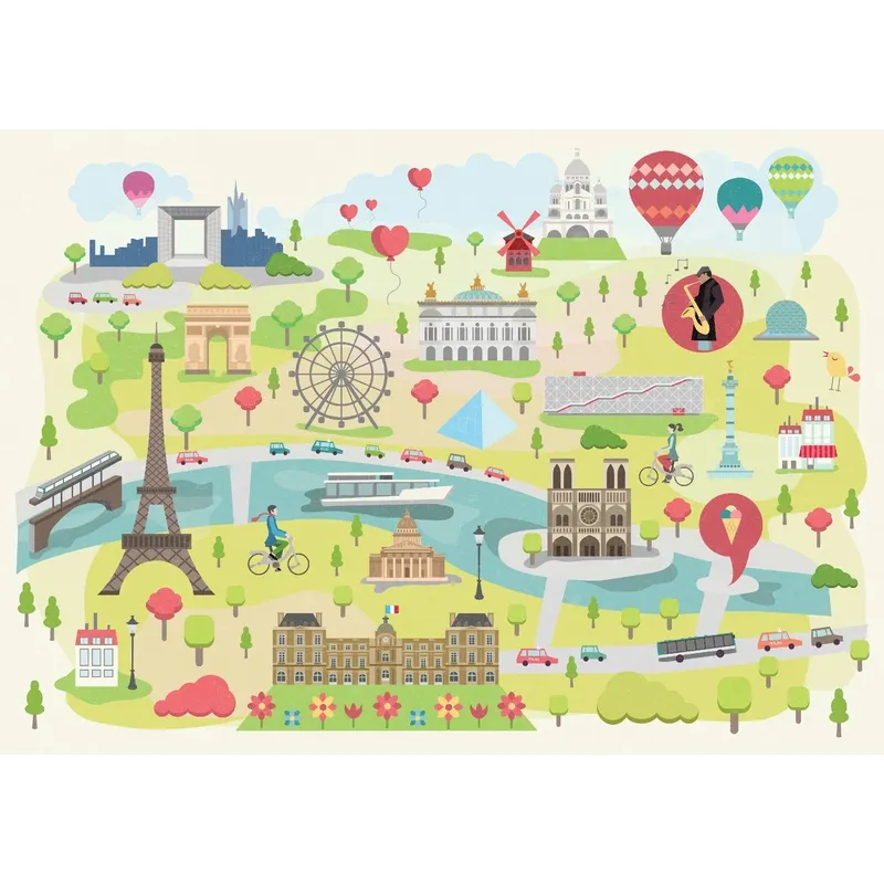 Puzzle en Bois Découpé à la Main - Paris Illustré