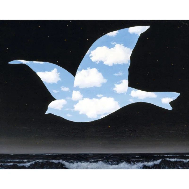 Puzzle en Bois Découpé à la Main - Magritte - Oiseau Dans Le Ciel