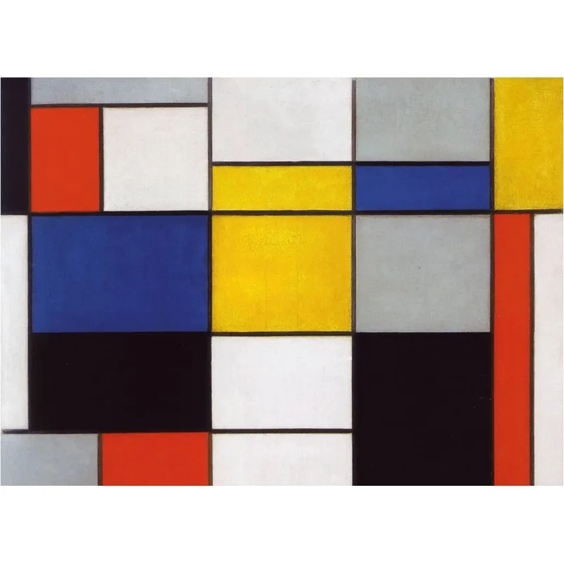 Puzzle en Bois Découpé à la Main - Mondrian - Composition 123