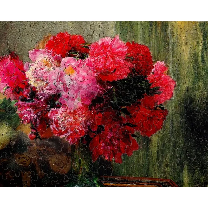 Puzzle en Bois Découpé à la Main - Sir Lawrence Alma-Tadema - Les Pivoines Japonaises