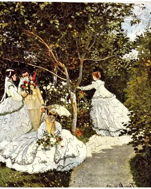 Puzzle en Bois Découpé à la Main - Claude Monet - Femmes Au Jardin