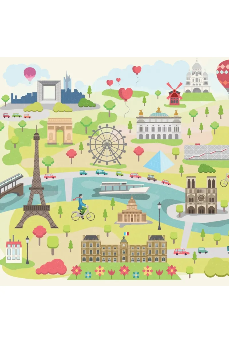 Handgeschnittenes Holzpuzzle - Collection Paris: Illustrated Paris