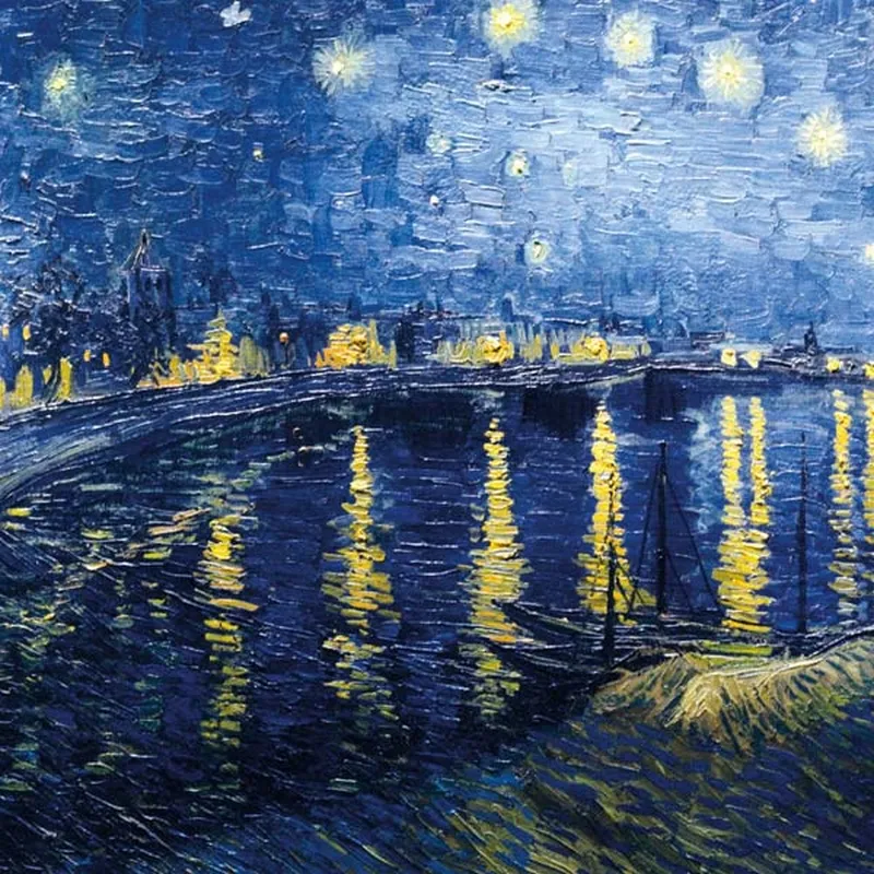Puzzle en Bois Découpé à la Main - Vincent Van Gogh - La Nuit Etoilée