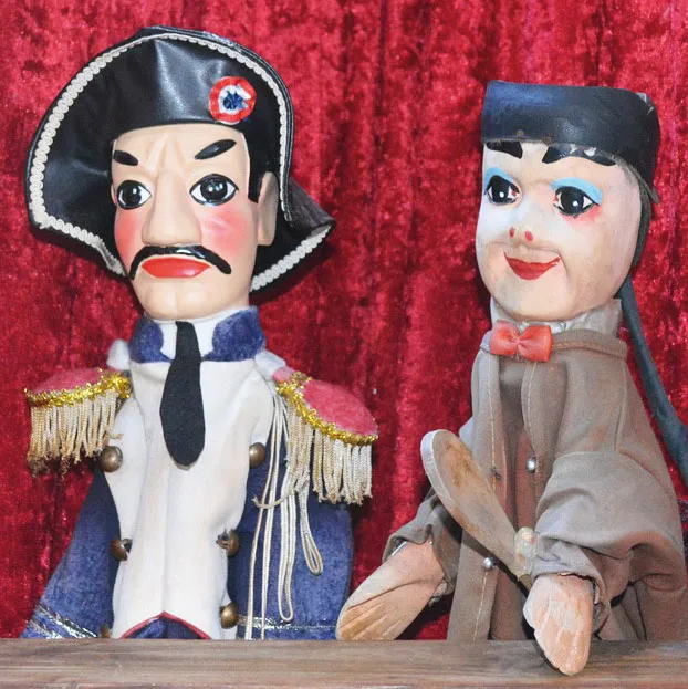 Puzzle en Bois Découpé à la Main - Guignol Et Gendarme