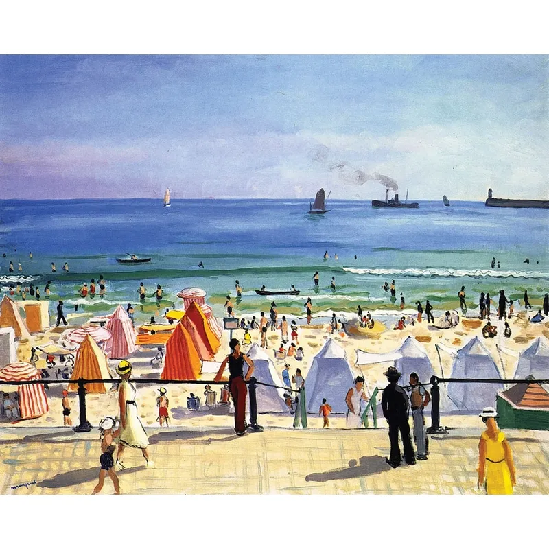 Puzzle en Bois Découpé à la Main - Albert Marquet - La Plage Des Sables D'Olonne