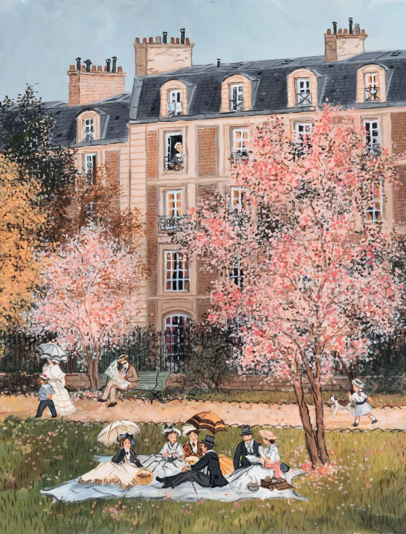 Puzzle en Bois Découpé à la Main - L'Apres Midi Au Parc Monceau