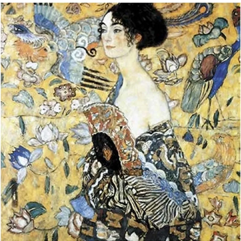 Puzzle en Bois Découpé à la Main - Klimt  :  La Dame À L'Éventail