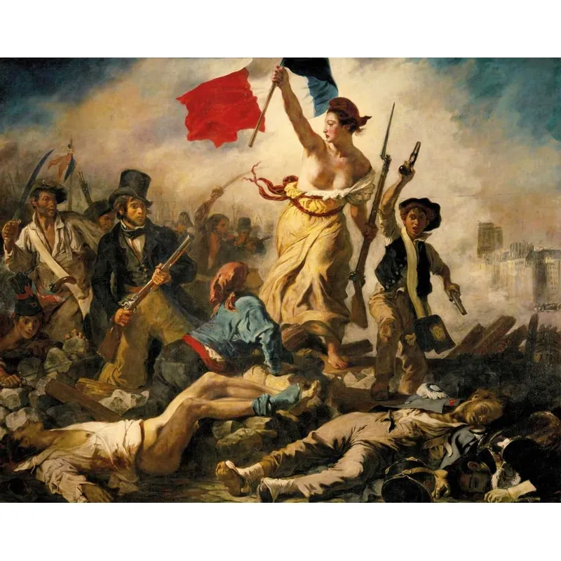 Puzzle en Bois Découpé à la Main - Eugène Delacroix : La Liberté Guidant Le Peuple