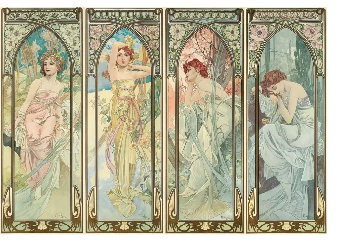 Puzzle en Bois Découpé à la Main - Alfons Mucha - Les Heures Du Jour