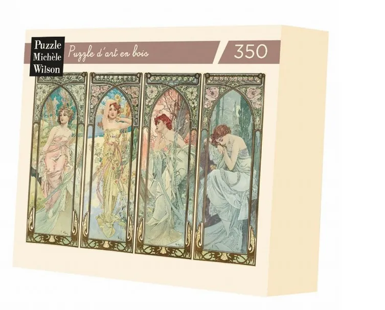 Puzzle en Bois Découpé à la Main - Alfons Mucha - Les Heures Du Jour