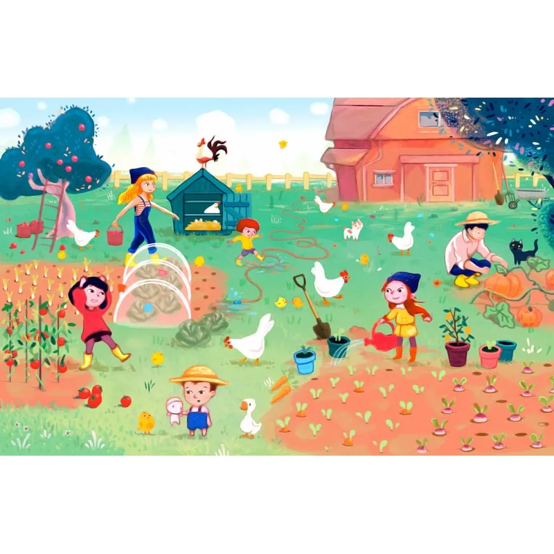 Puzzle en Bois Découpé à la Main - Famille Potiron