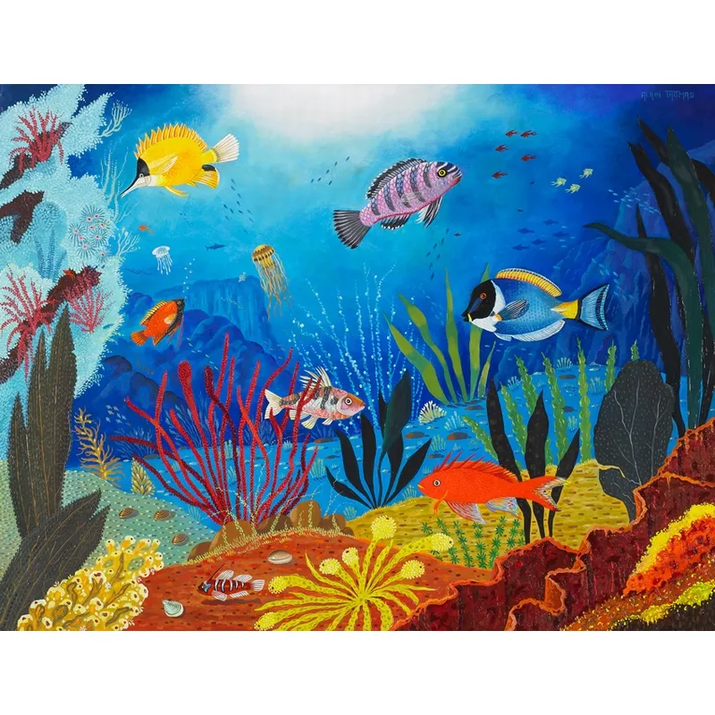 Puzzle en Bois Découpé à la Main - Poissons Tropicaux