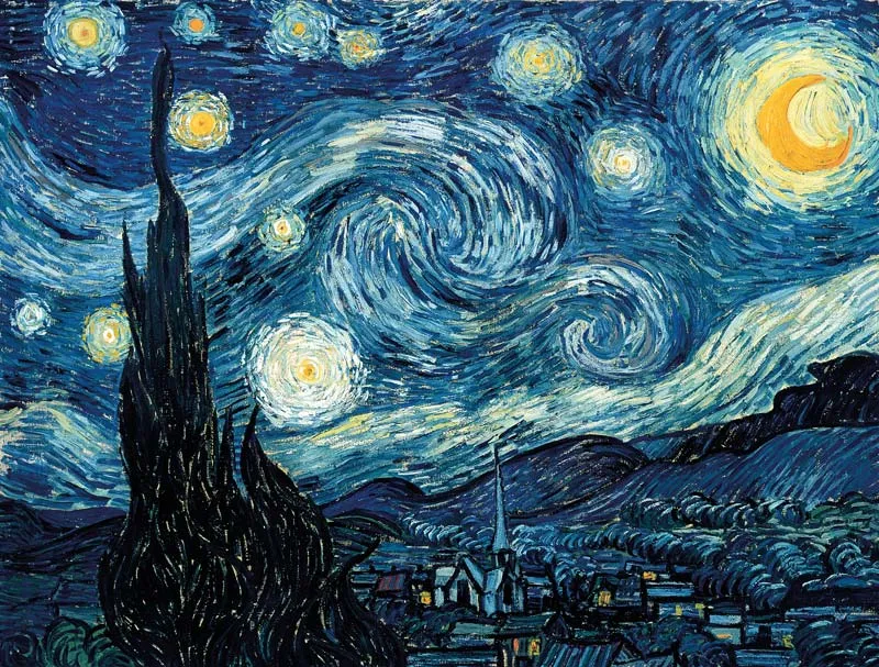Puzzle en Bois Découpé à la Main - Vincent Van Gogh - Nuit Etoilée