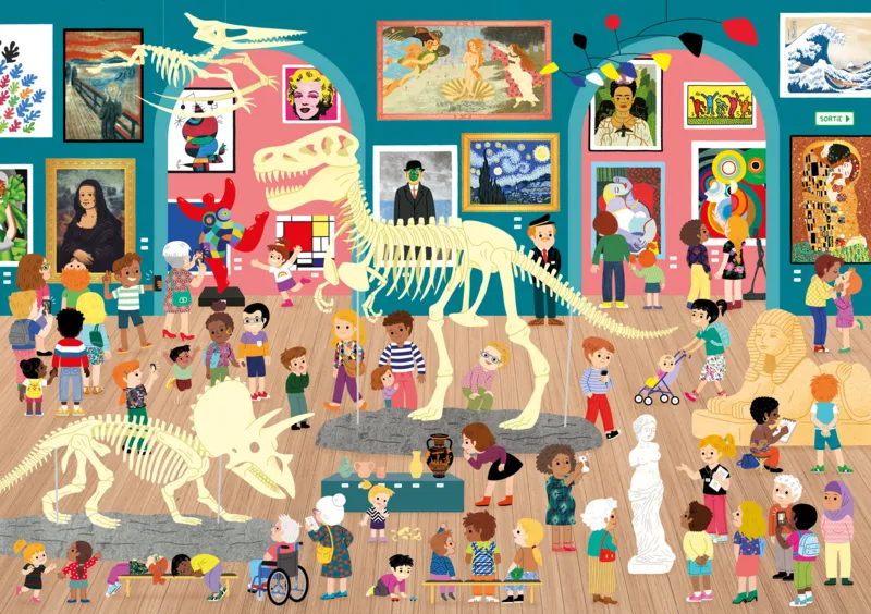 Puzzle en Bois Découpé à la Main - Visite Au Musée