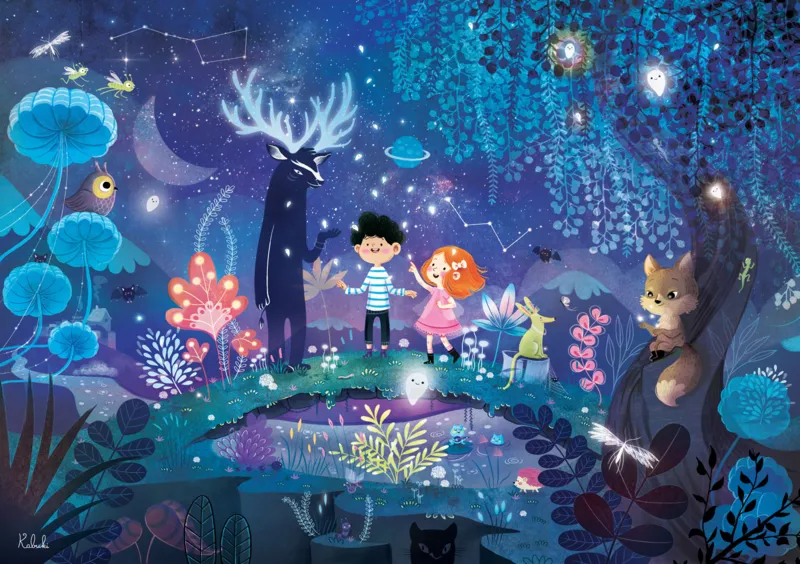 Puzzle en Bois Découpé à la Main - Escapade Nocturne