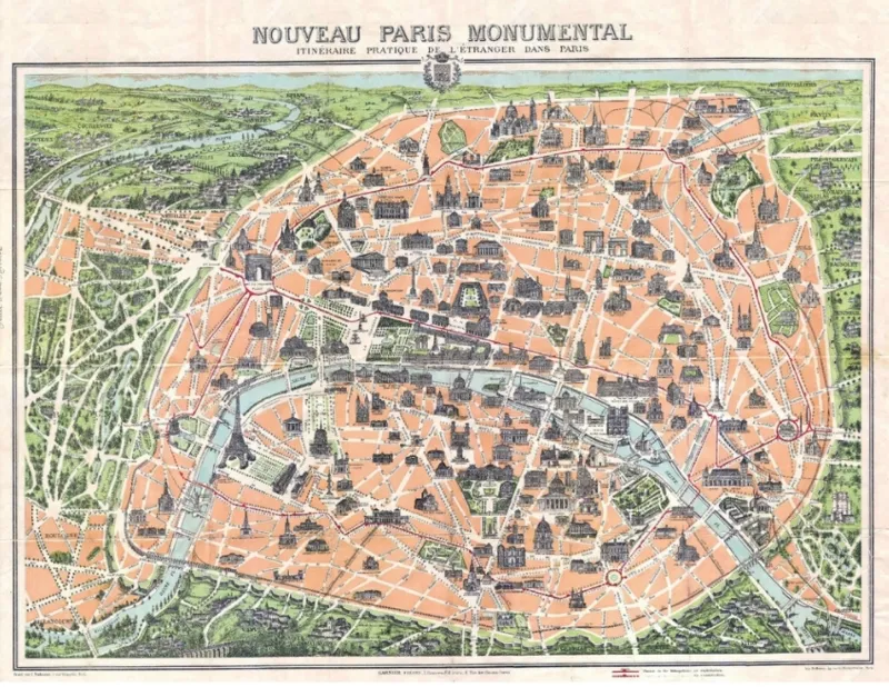 Puzzle en Bois Découpé à la Main - Plan Nouveau Paris Monumental