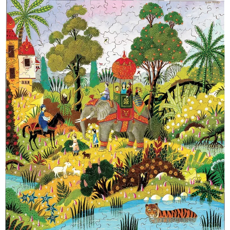 Puzzle en Bois Découpé à la Main - Alain Thomas - Paysage Oriental Au Tigre