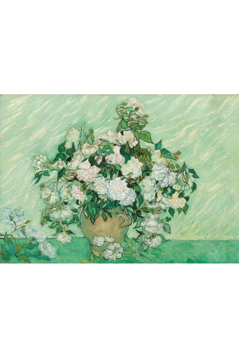 Puzzle en Bois Découpé à la Main - Van Gogh - Vase De Roses