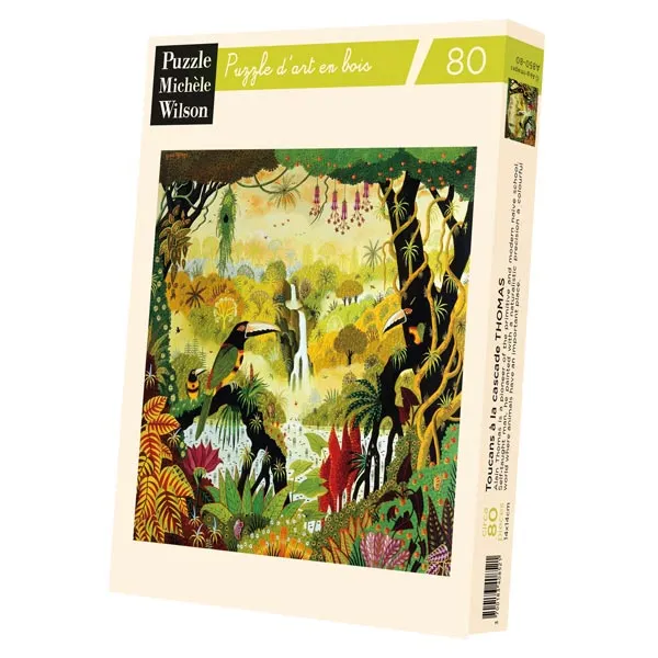 Puzzle en Bois Découpé à la Main - Alain Thomas : Toucan À La Cascade