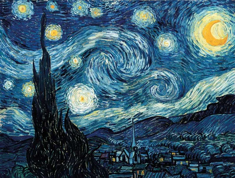 Puzzle en Bois Découpé à la Main - Van Gogh : Nuit Étoilée