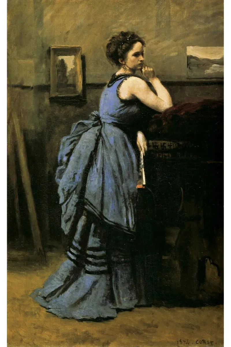 Puzzle en Bois Découpé à la Main - Jean-Baptiste Camille Corot - La Dame En Bleu