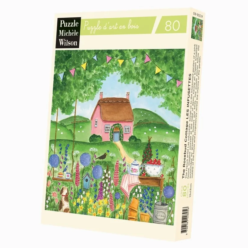 Puzzle en Bois Découpé à la Main - Le Cottage Bouton De Rose