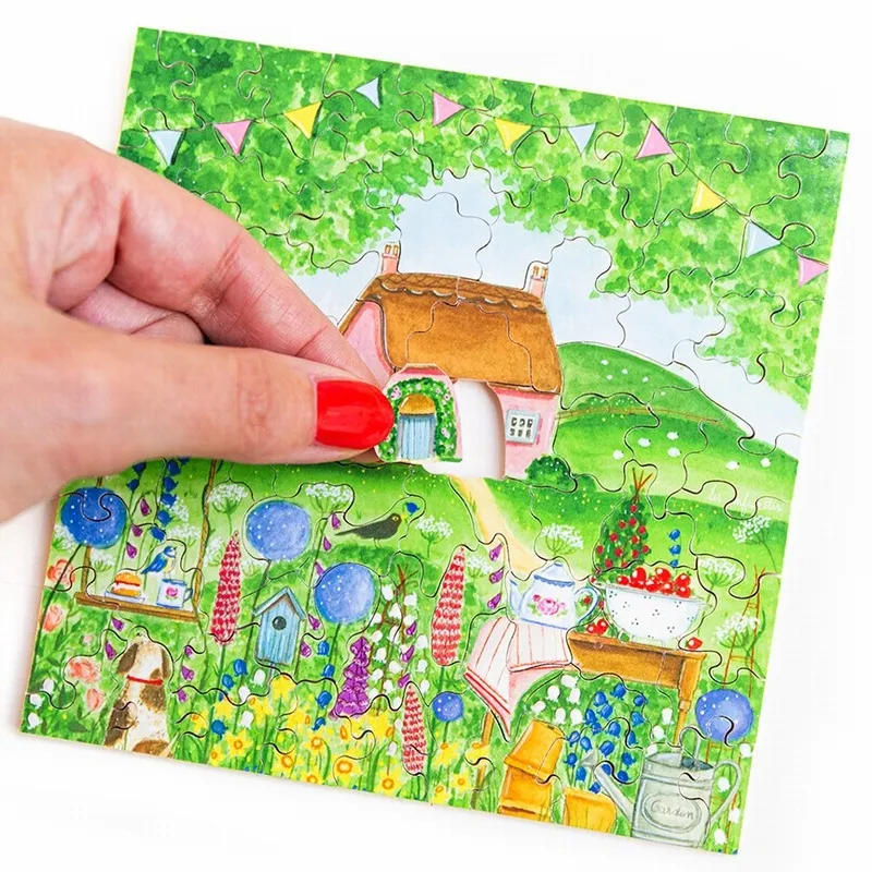 Puzzle en Bois Découpé à la Main - Le Cottage Bouton De Rose