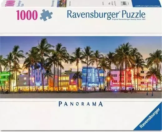 Puzzle Panoramique - Lumières Nocturnes Sur Ocean Drive