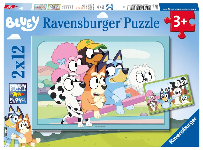 2 Puzzles 12 Pièces - S'amuser avec Bluey