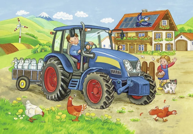 2 Puzzles - Tracteur à la Ferme