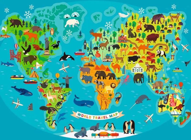 Pièces XXL - La Carte du Monde des Animaux