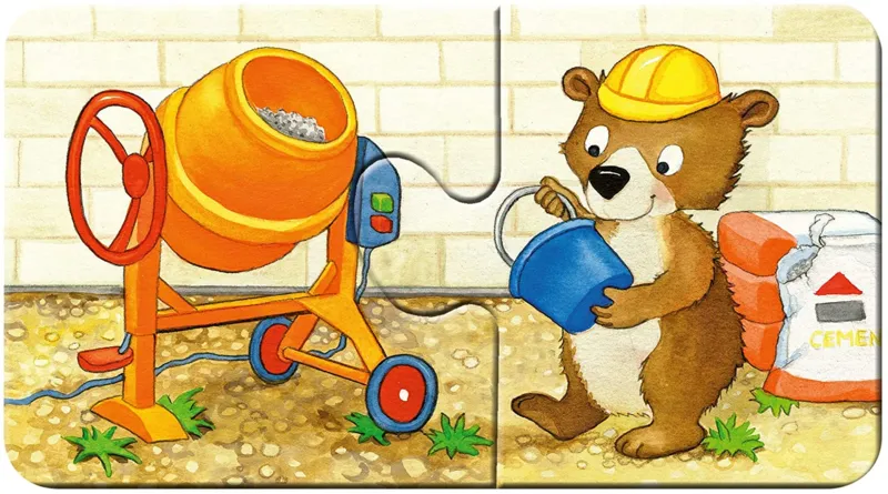 My First Puzzles - Animaux au Chantier (9x2 Pièces)