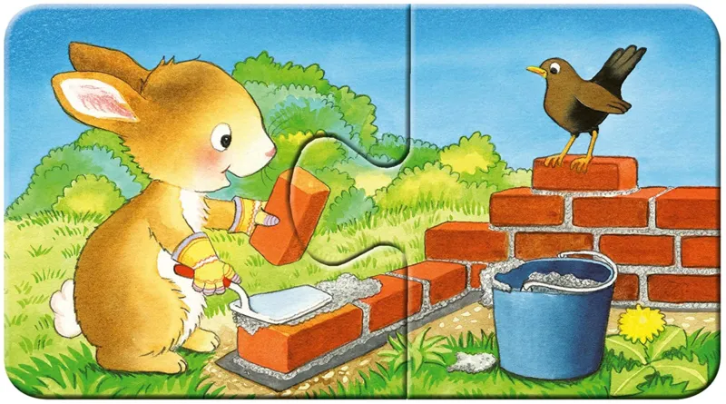 My First Puzzles - Animaux au Chantier (9x2 Pièces)