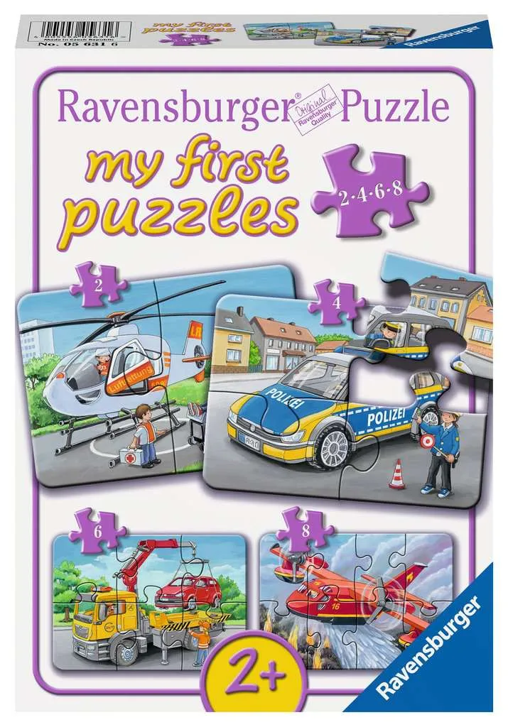 Puzzle Cadre - 4 Puzzles - Mes véhicules d'urgence