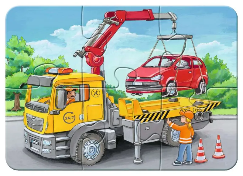 Puzzle Cadre - 4 Puzzles - Mes véhicules d'urgence