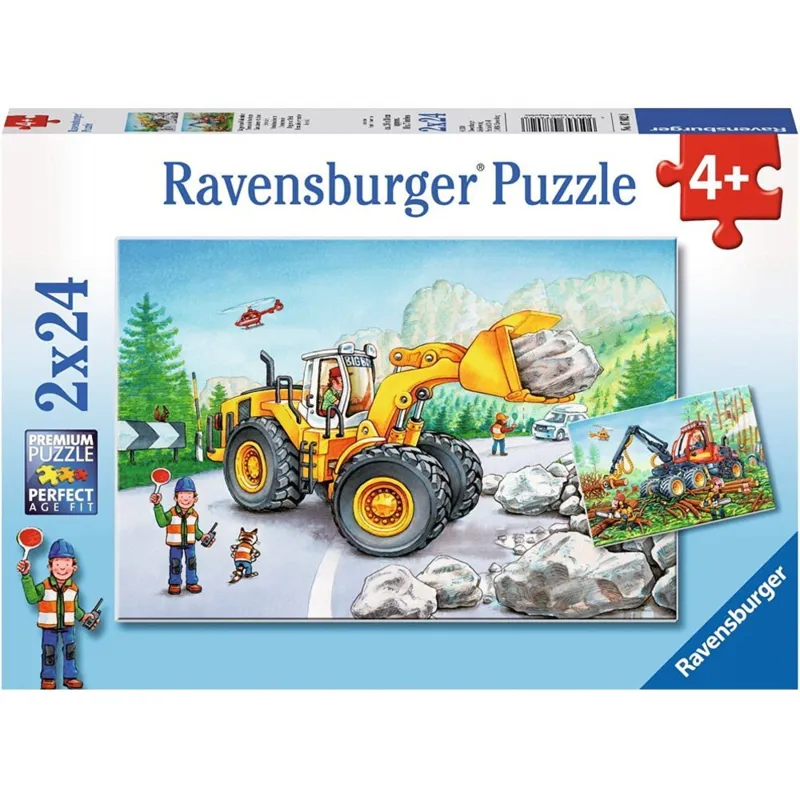 2 Puzzles - Tractopelle et Tracteur Forestier