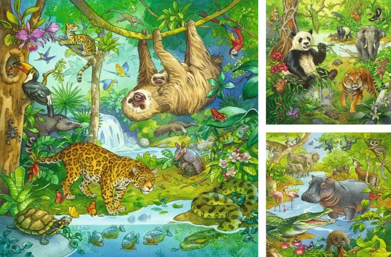 3 Puzzles - Jungle Animals