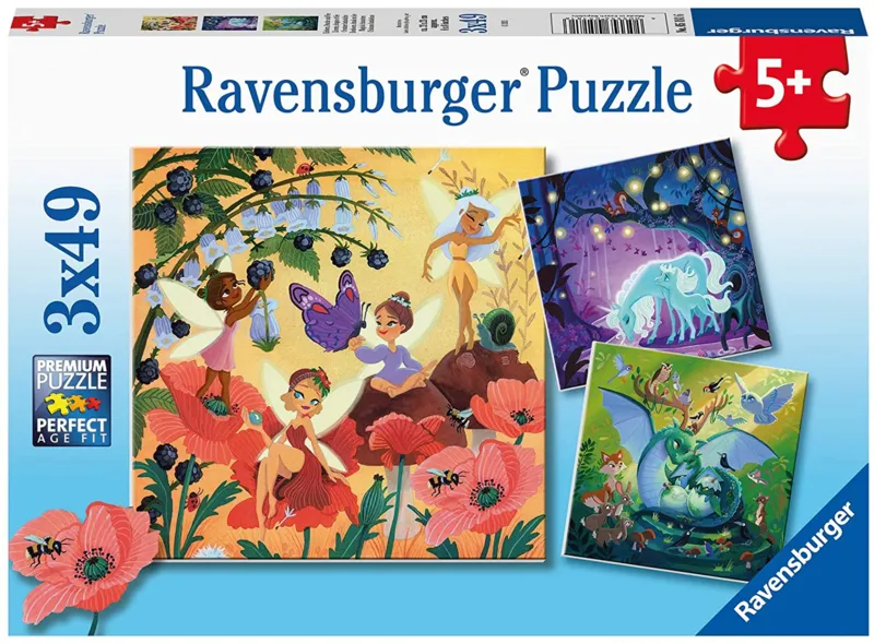 3 Puzzles - Unicorn, Dragon and Fairies