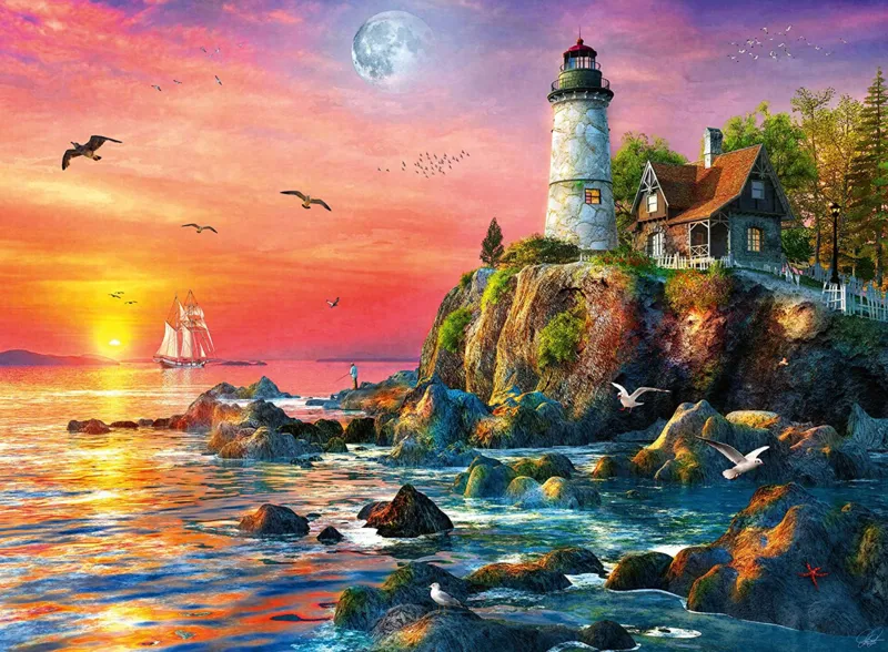Phare au Coucher du Soleil