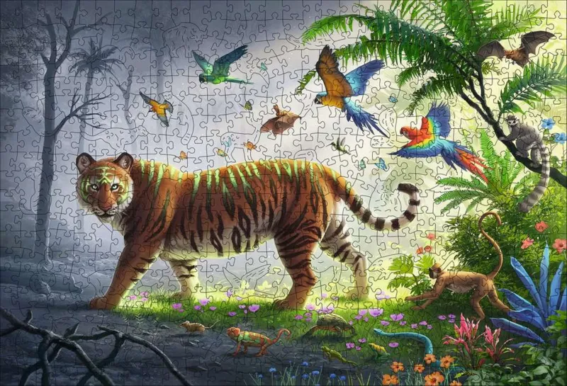 Puzzle en bois - Tigre dans la Jungle