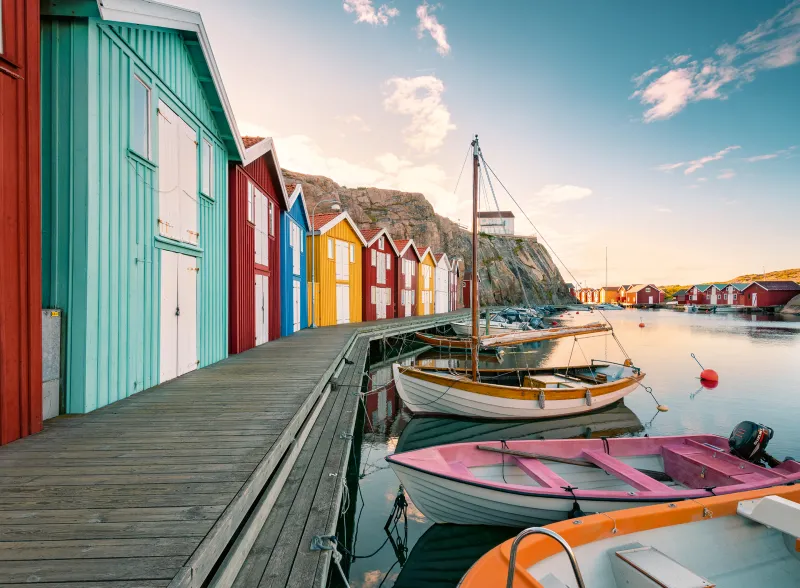 Maisons Flottantes à Smögen, Suède