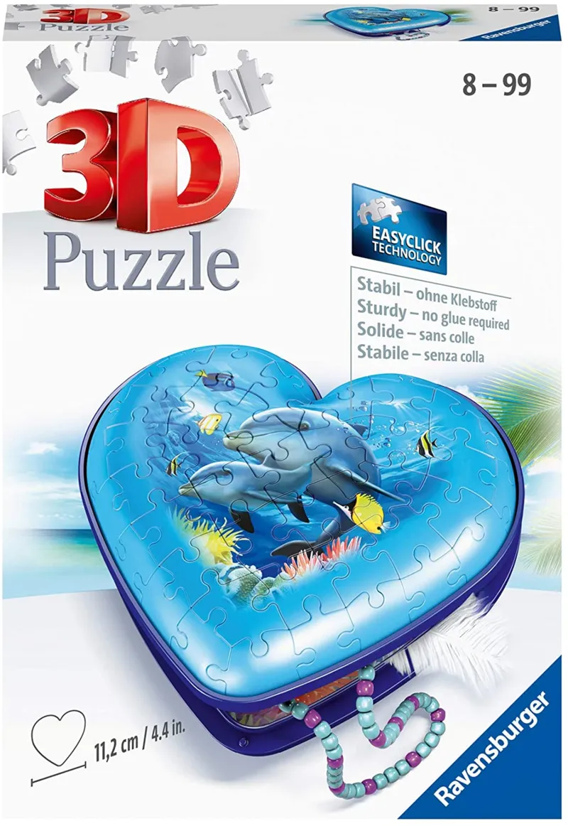 Puzzle 3D - Boîte Coeur - Monde Sous-Marin