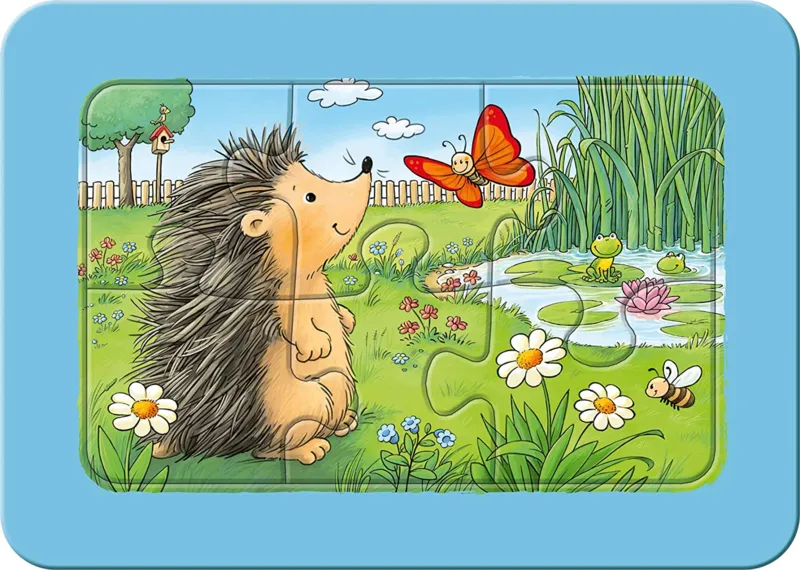 Puzzle Cadre - Petits Animaux du Jardin (3x6 Pièces)