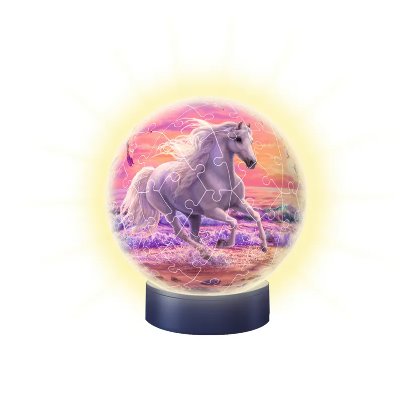 Puzzle 3D - Puzzle Ball 3D avec LED - Cheval sur la Plage