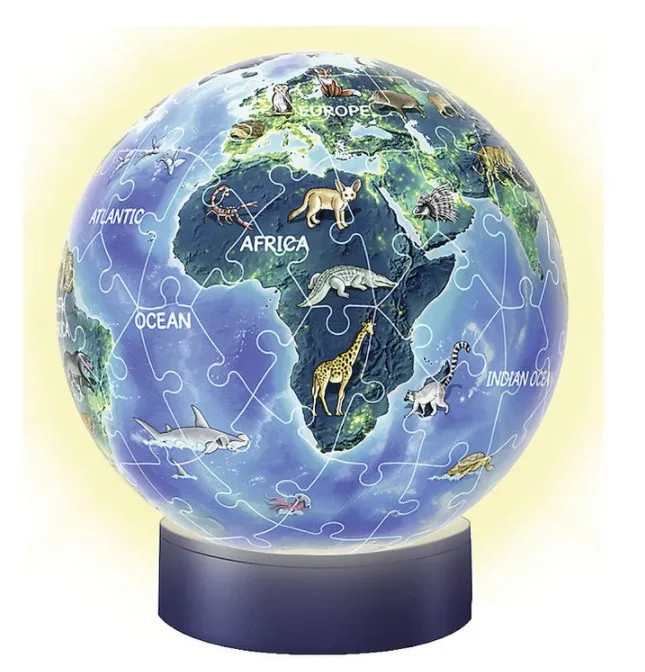 Puzzle Ball 3D avec LED - Le Monde en Anglais