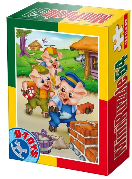 Mini Puzzle : Les 3 petits cochons