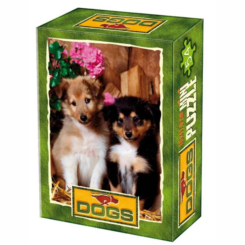 Mini Puzzle - Animaux domestiques - Couple de chiots dépareillés