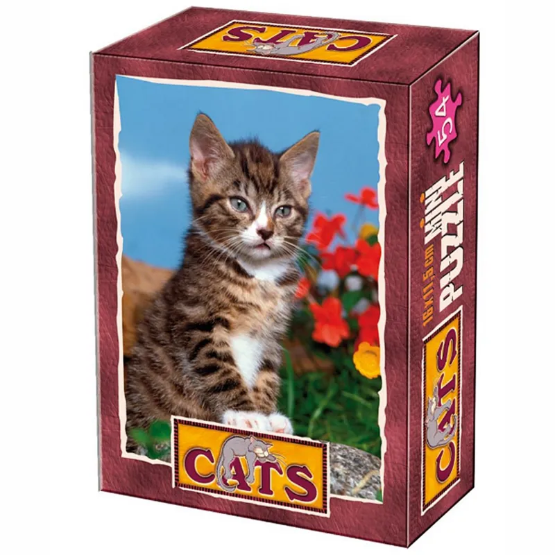 Mini Puzzle - Animaux domestiques - Chaton tigré dans le jardin