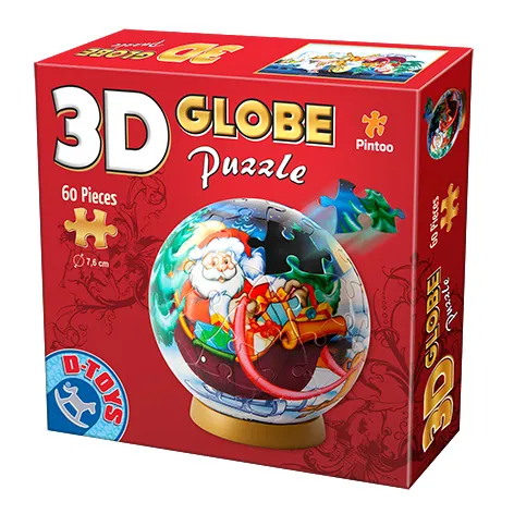 Puzzle Globe - Le Père Noël dans son traineau