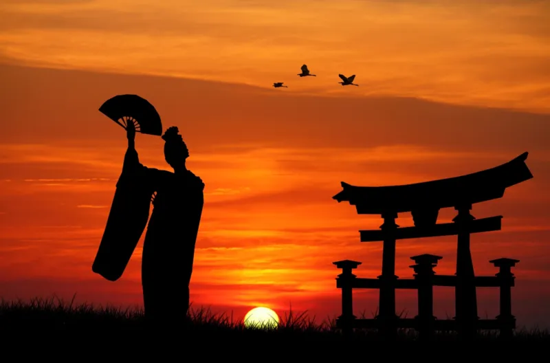 Collection Prestige et Exclusive : Geisha au soleil couchant